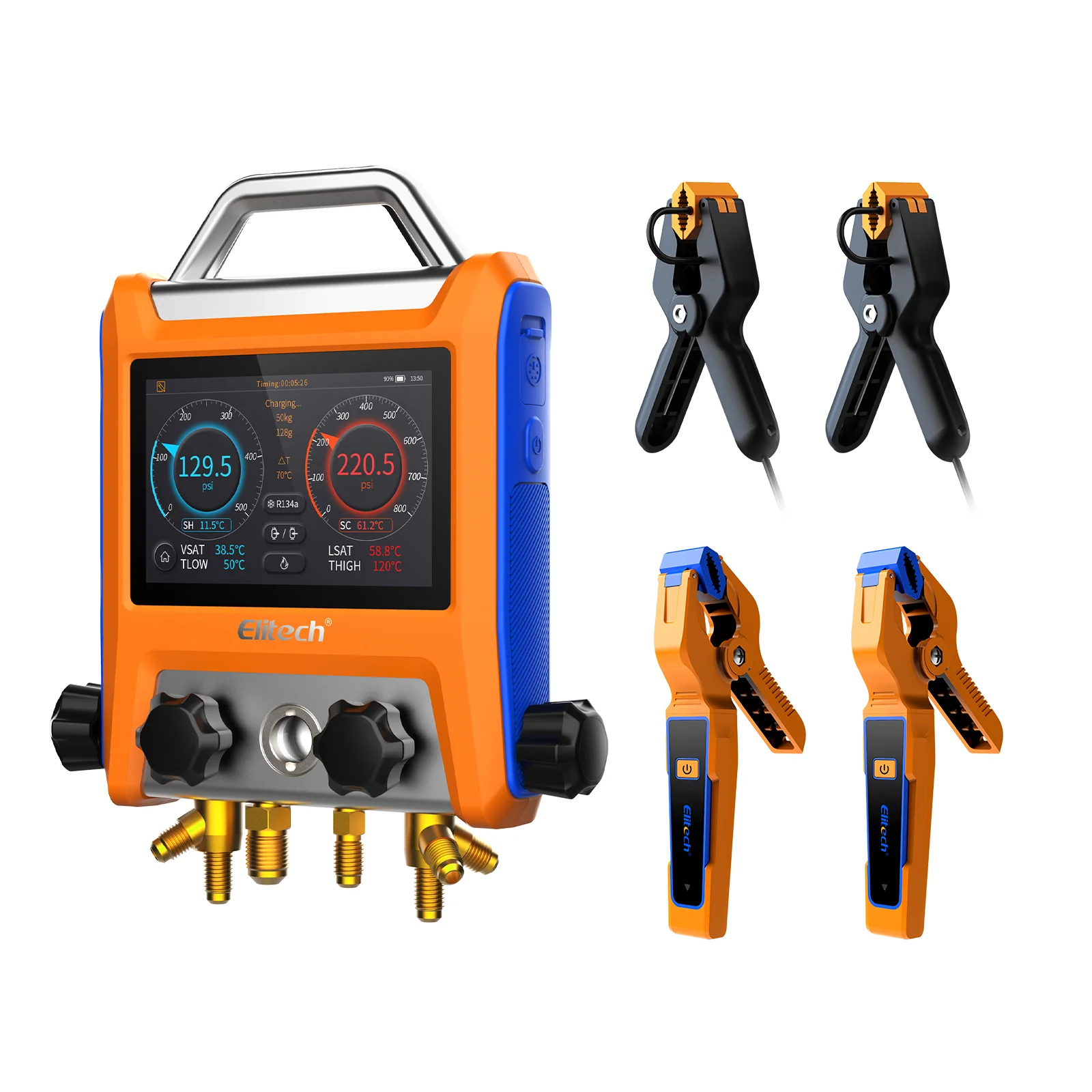 Elitech EMG-40V Intelligent 4 Valves Digital Refrigeration Heat Pump Manifold with 5” Smart Touch Screen - Image 9