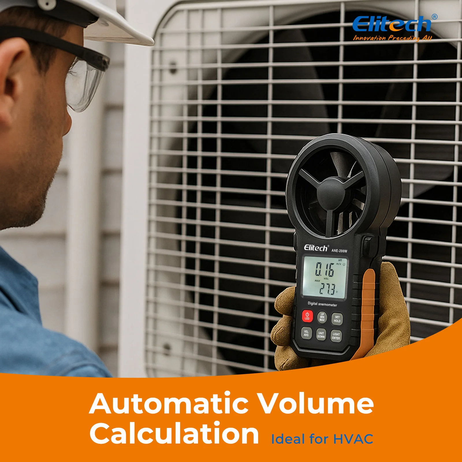 Elitech ANE-200W Bluetooth Anemometer, Digital Wind Speed Meter with Temperature and USB Data Export, CFM/CMM Air Flow Measurement, for HVAC and Environmental Testing - Image 7