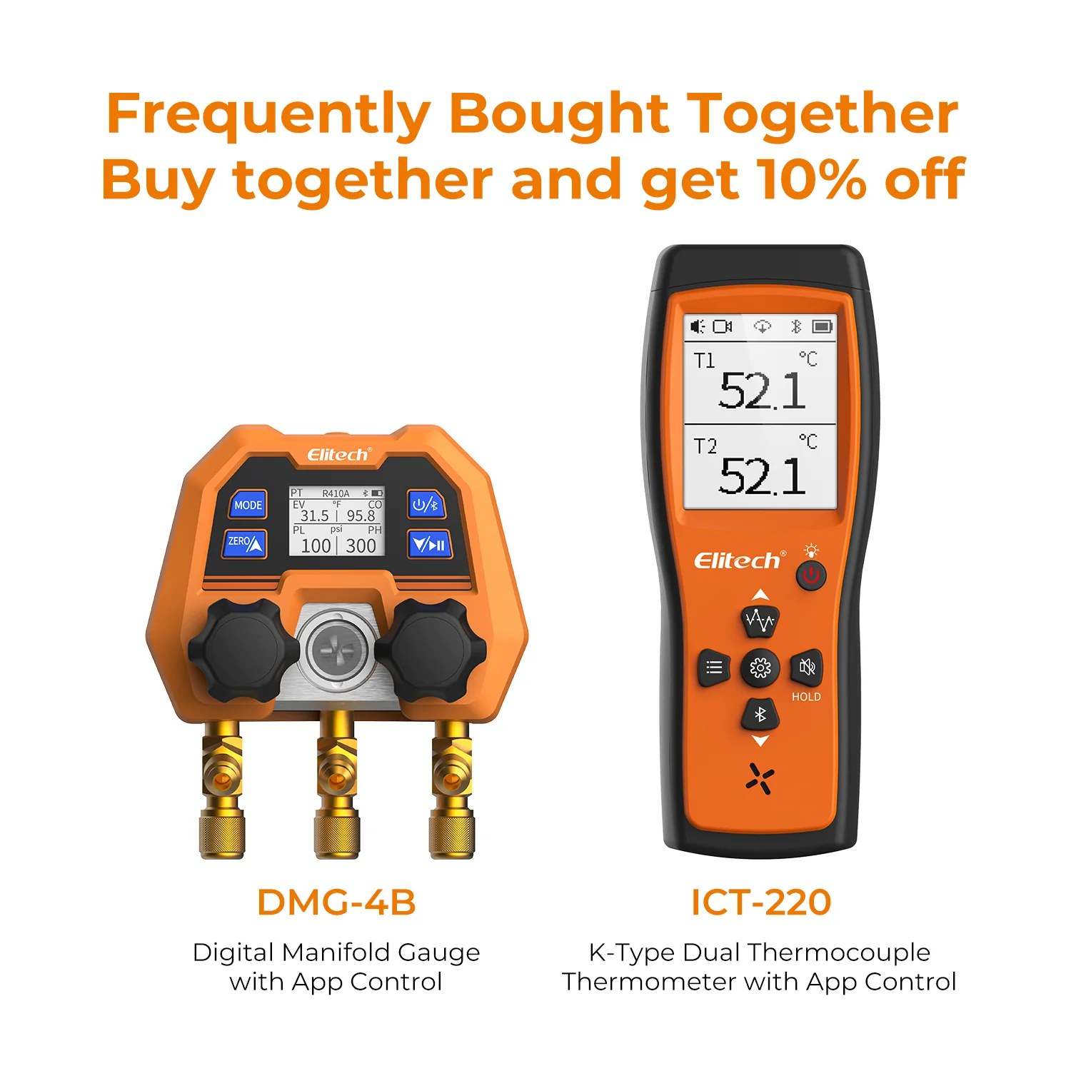 Elitech DMG-4B Digital Manifold Gauge App Control AC Heat Pump Gauges - Image 11