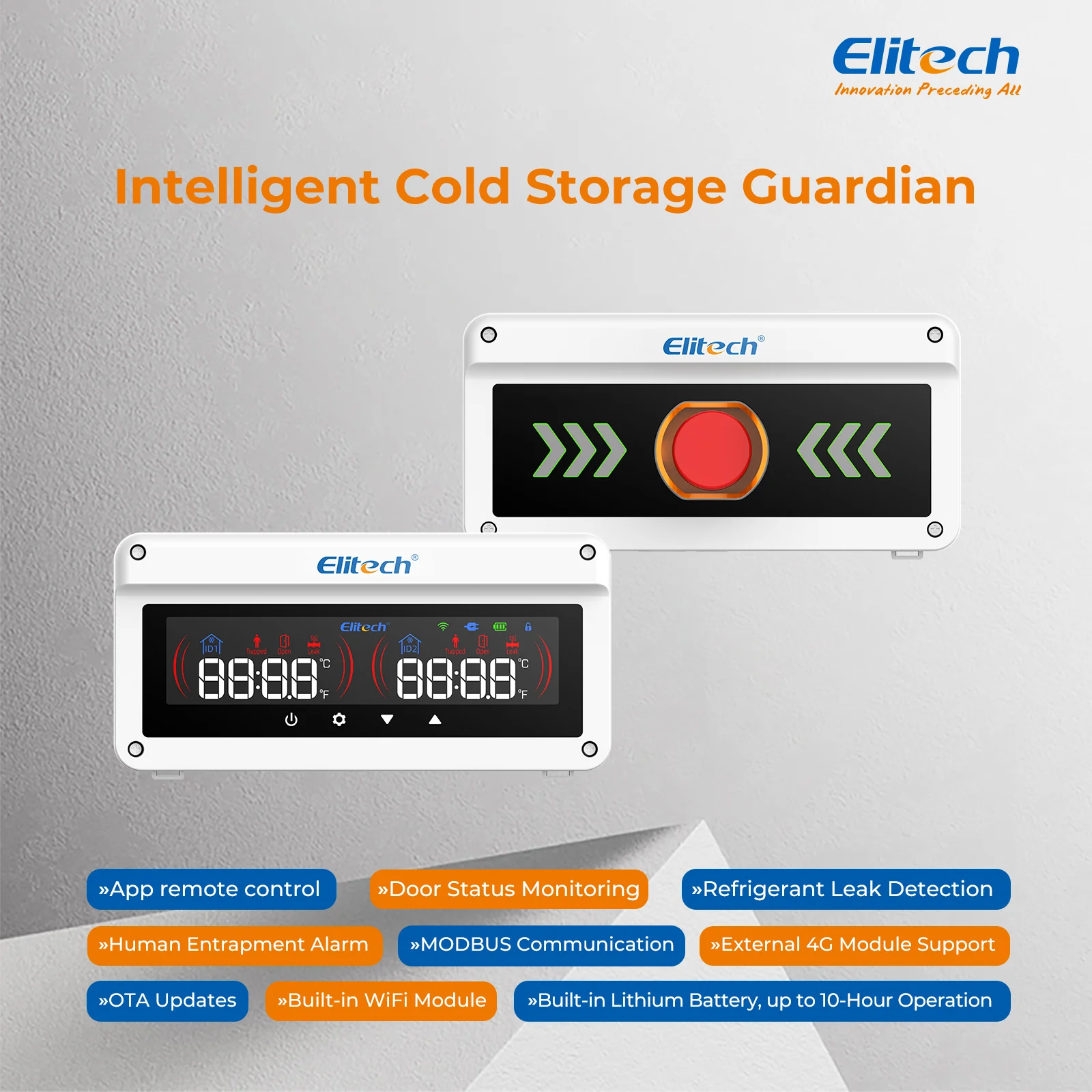 Elitech EAB-80-01 Multi-Function Cold Storage Alarm System for Gas Leak, Human Entrapment, Door Status & Overtemperature - Image 3