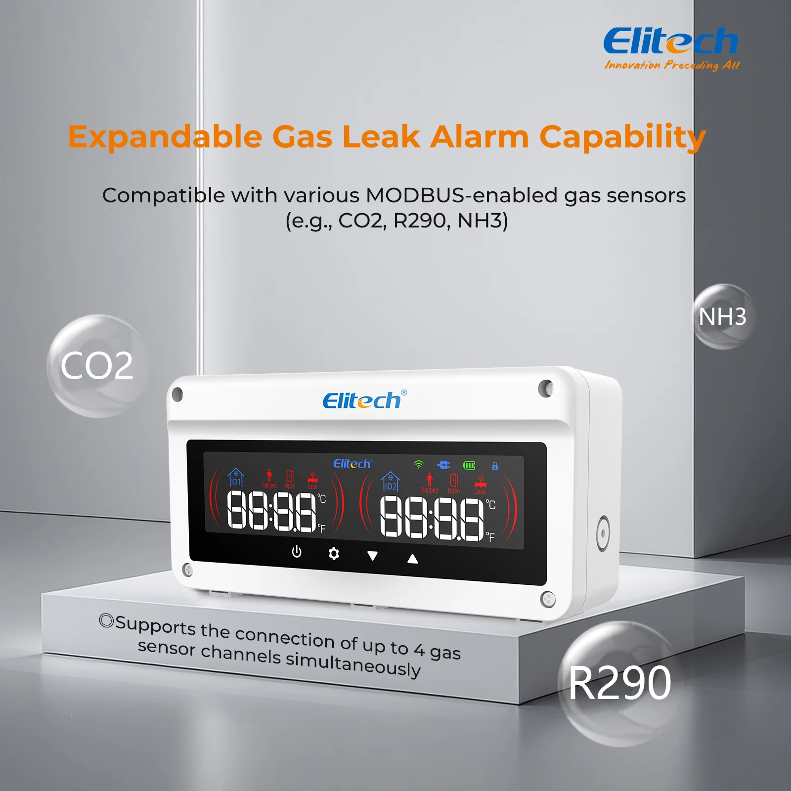 Elitech EAB-80-01 Multi-Function Cold Storage Alarm System for Gas Leak, Human Entrapment, Door Status & Overtemperature - Image 7