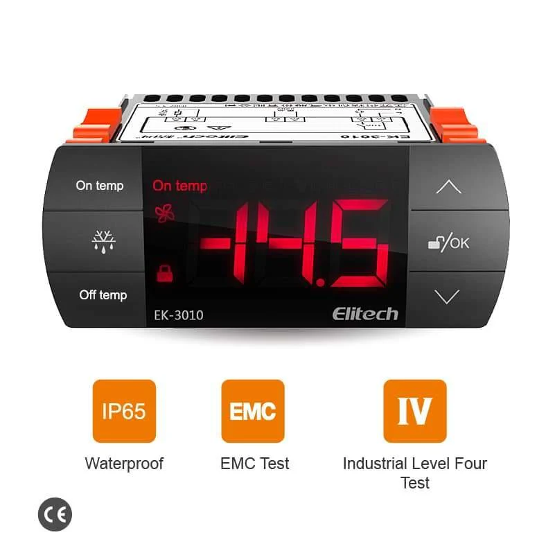 Elitech EK-3010 Digital Temperature Controller, One-way Control Output Heating or Cooling Mode, Touch Key With Temperature Probe Sensor - Image 6