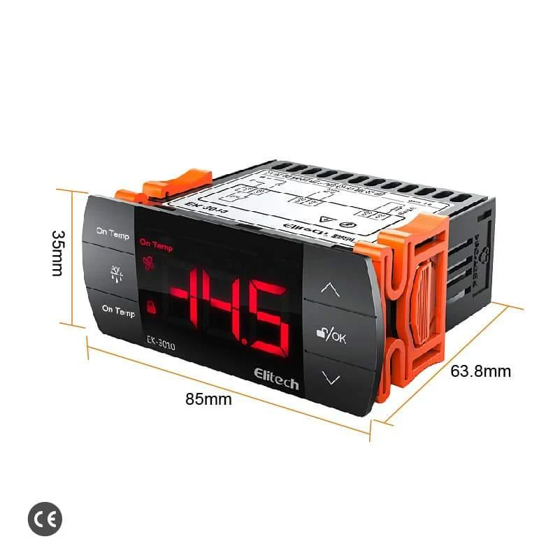 Elitech EK-3010 Digital Temperature Controller, One-way Control Output Heating or Cooling Mode, Touch Key With Temperature Probe Sensor - Image 8