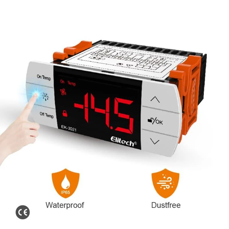 Elitech EK-3021 Two-way Output Digital Temperature Controller Refrigeration System with Defrost Mode, With Temperatue Sensor and Evaporator Defrost Sensor, Touch-Key - Image 3