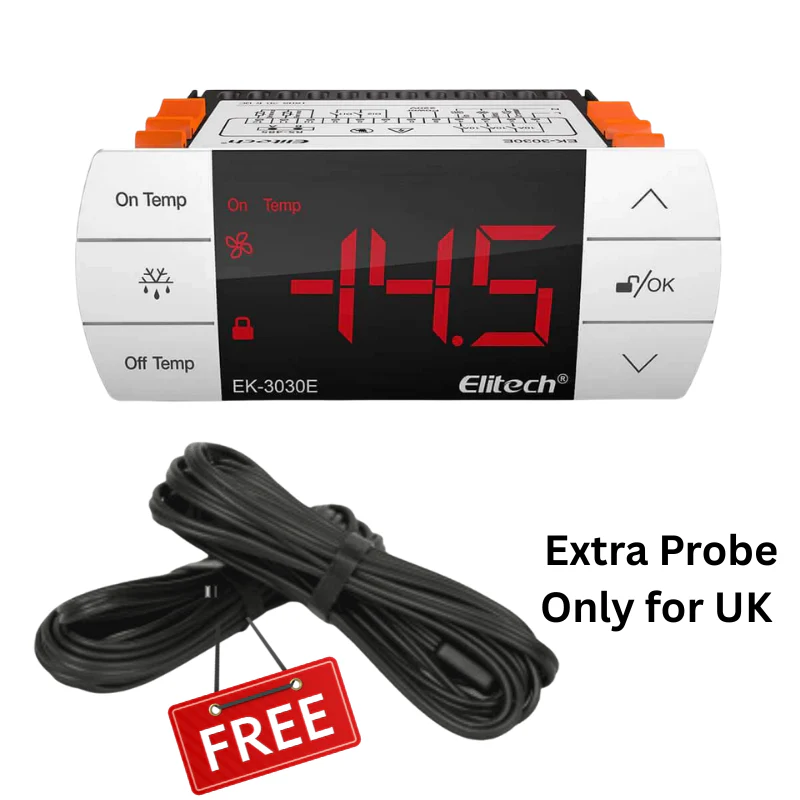 Elitech EK-3030E Digital Temperature Controller Cooling Defrosting and Fan Control Outputs With Temperature and Defrosting Probe Sensor, RS-485 Interface, Touch Key - Image 8