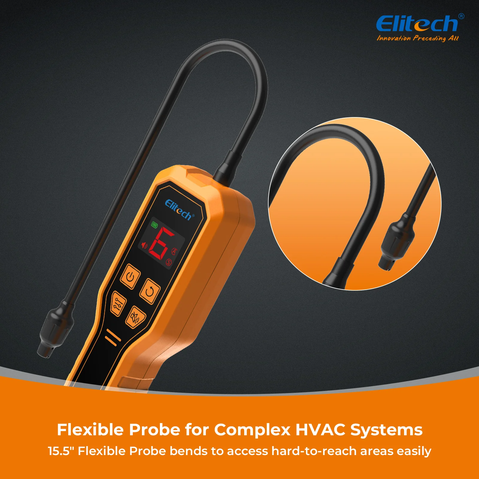 Elitech ELD-210 Heated Diode Portable Semiconductor Refrigerant Leak Detector - High Sensitivity, Dual Alarm, Ergonomic Design for Quick & Accurate Leak Detection - Image 4