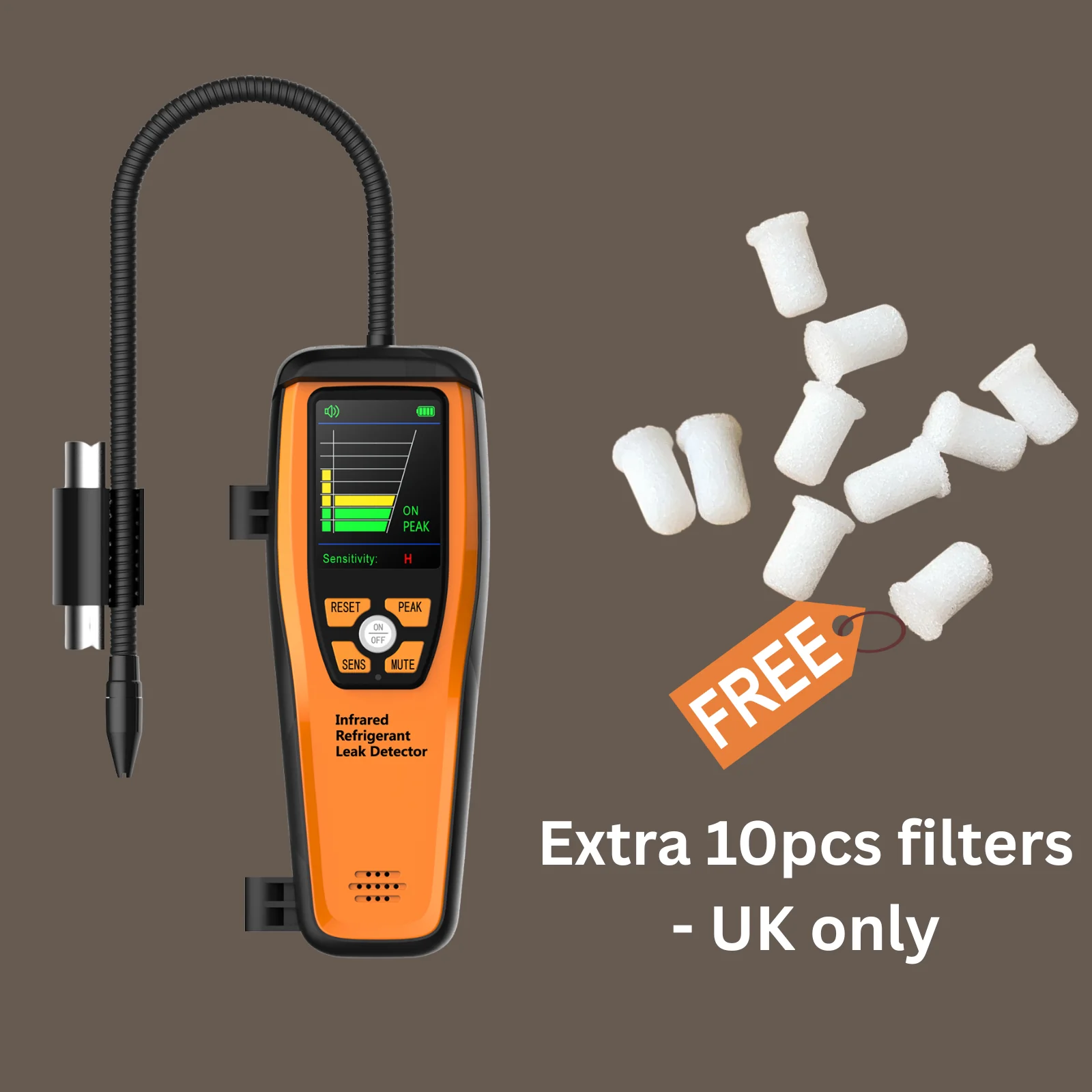 Elitech ILD-200 Electronic Refrigerant Heat Pump Leak Detector HVAC, Freon Leak Detector, Infrared Sensor up to 10 years' service life, 4g/yr, PEAK Record - Image 8