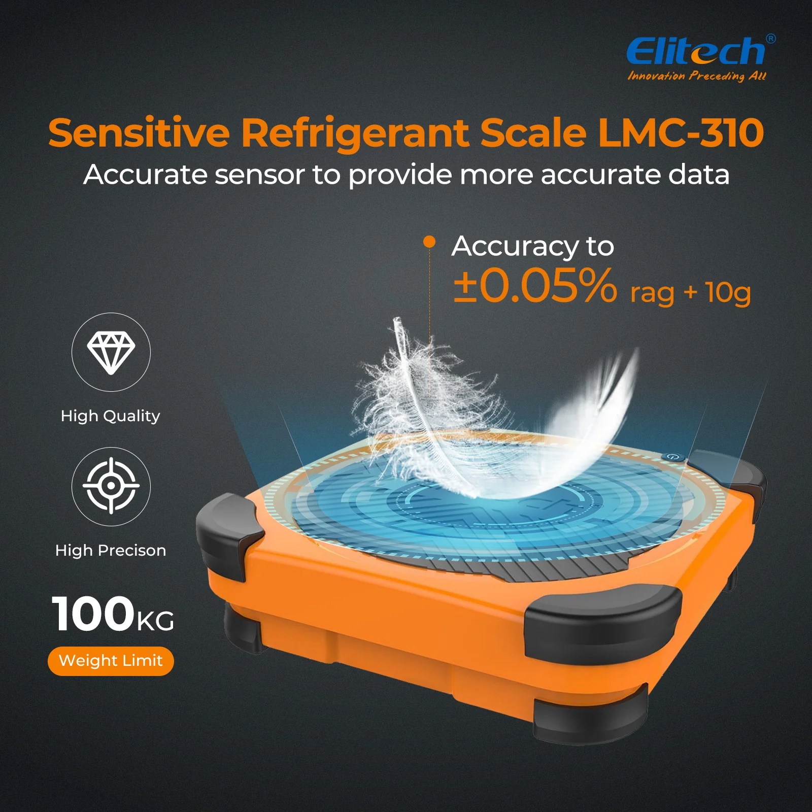 Elitech LMC-310 Wireless Refrigerant Heat Pump Scale HVAC Weight Scale with Overweight Protection 220Lbs/100Kg - Image 4