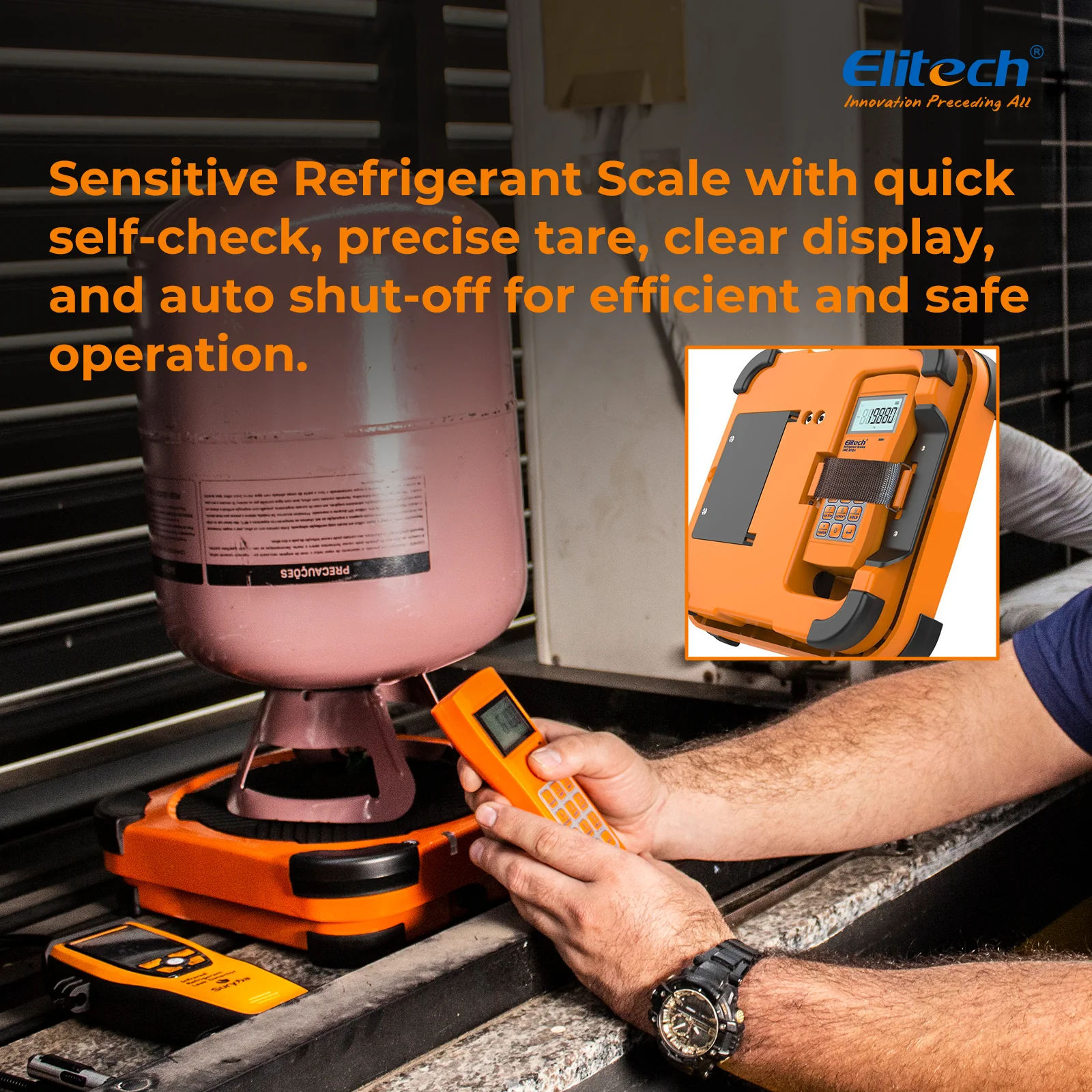 Elitech LMC-310 Wireless Refrigerant Heat Pump Scale HVAC Weight Scale with Overweight Protection 220Lbs/100Kg - Image 9