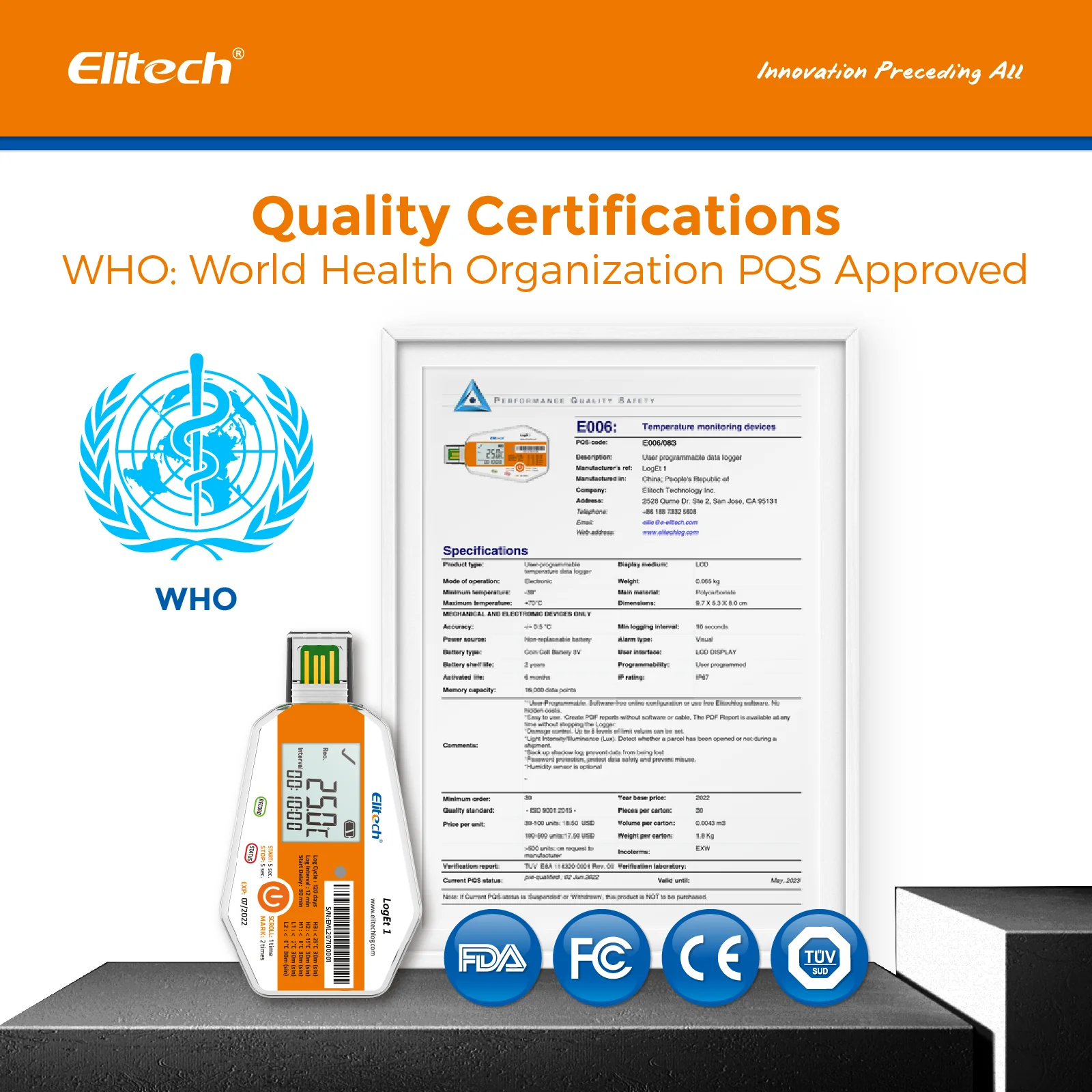 Elitech LogEt-1 Single Use Temperature Data Logger, Vaccine and Pharmaceutical Data Logger, Disposable Temperature Recorder for Vaccine and Pharmaceutical - Image 4