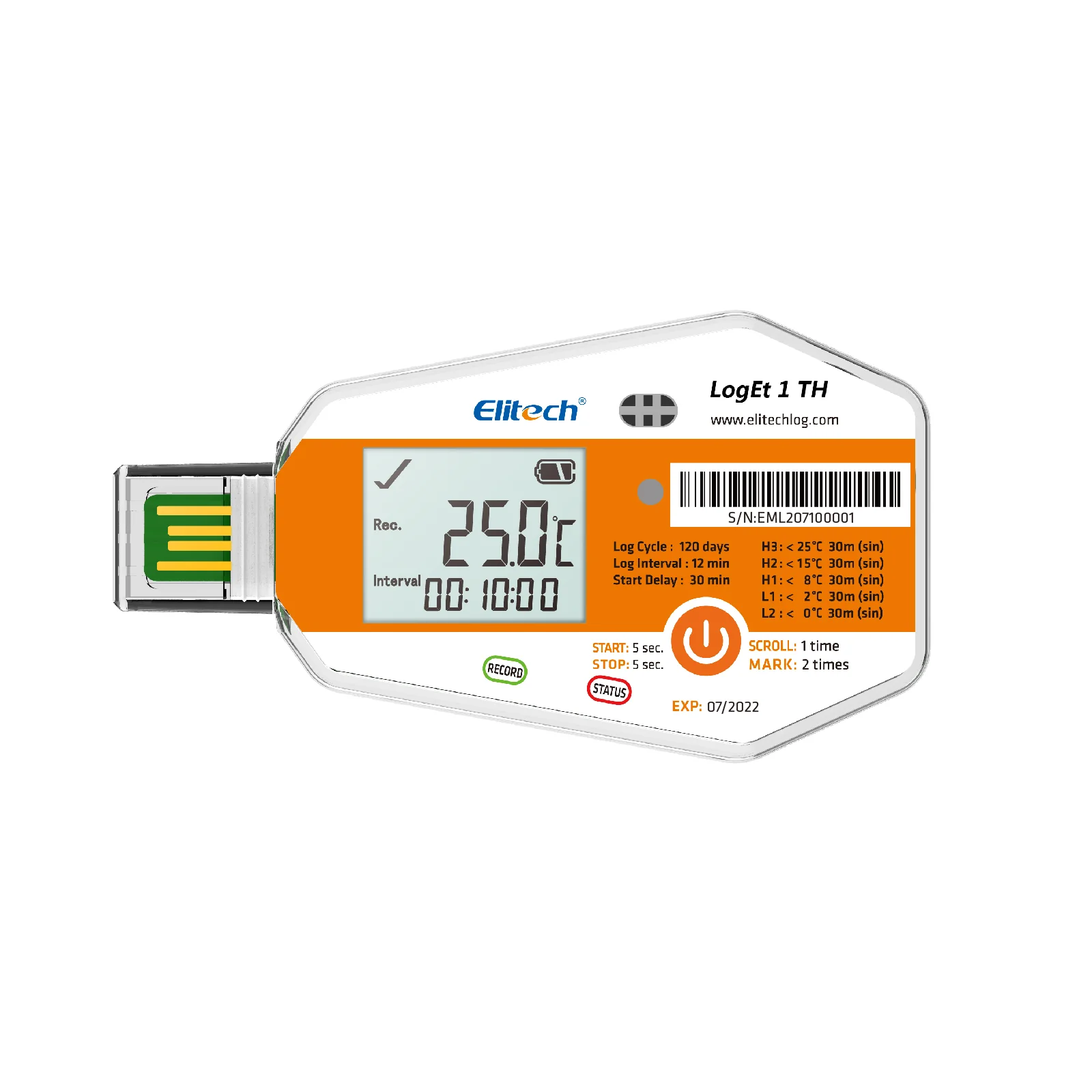 Elitech LogEt-1TH Single Use Temperature and Humidity Data Logger, Vaccine and Pharmaceutical Data Logger, Disposable Temperature Recorder for Vaccine and Pharmaceutical - Image 3