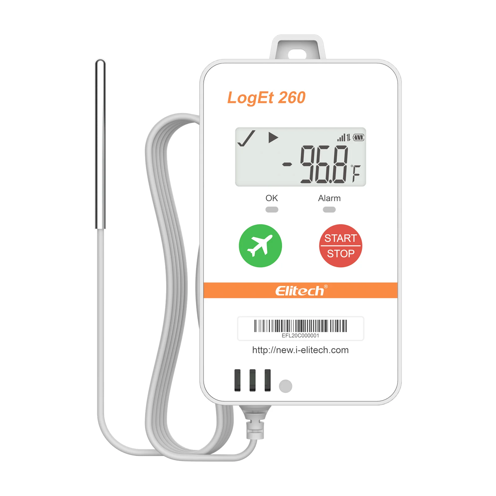 Elitech Loget 260-THE 4G Reusable Real-time Temperature & Humidity Data Logger with External Probe, Light/Shock/Location, Built-in SIM Card, 100000 Points - Image 10