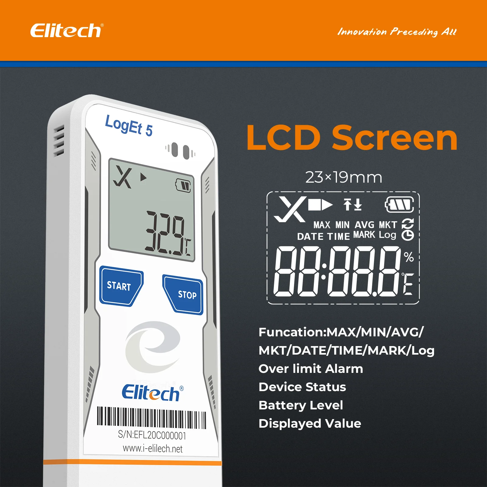 Elitech LogEt 5 T Temperature Data Logger Reusable Recorder, Shadow Data, Auto PDF/ CSV Report, 32000 Points - Image 4