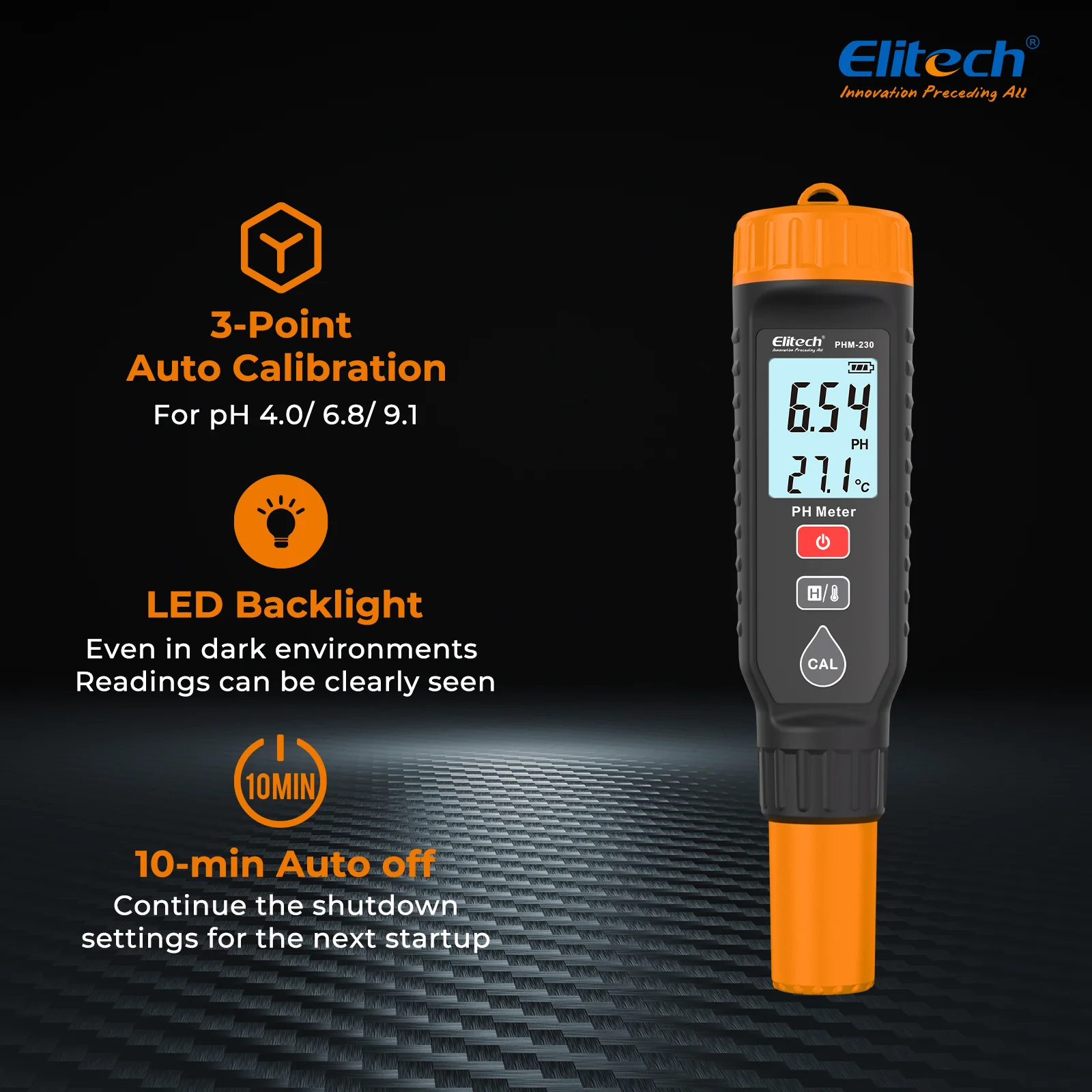 Elitech PHM-230 pH Pen Meter with Calibration Supplies, Reliable Digital Tester for pH, Temperature in Growing Solutions, Optimal Plant Health and Yield - Image 7
