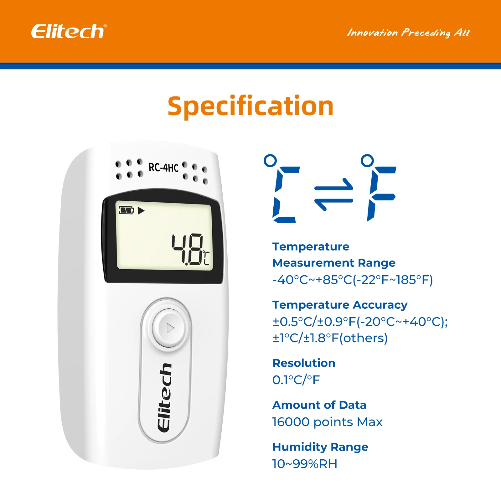Elitech RC-4HC Temperature and Humidity Data Logger (USB) - Image 4