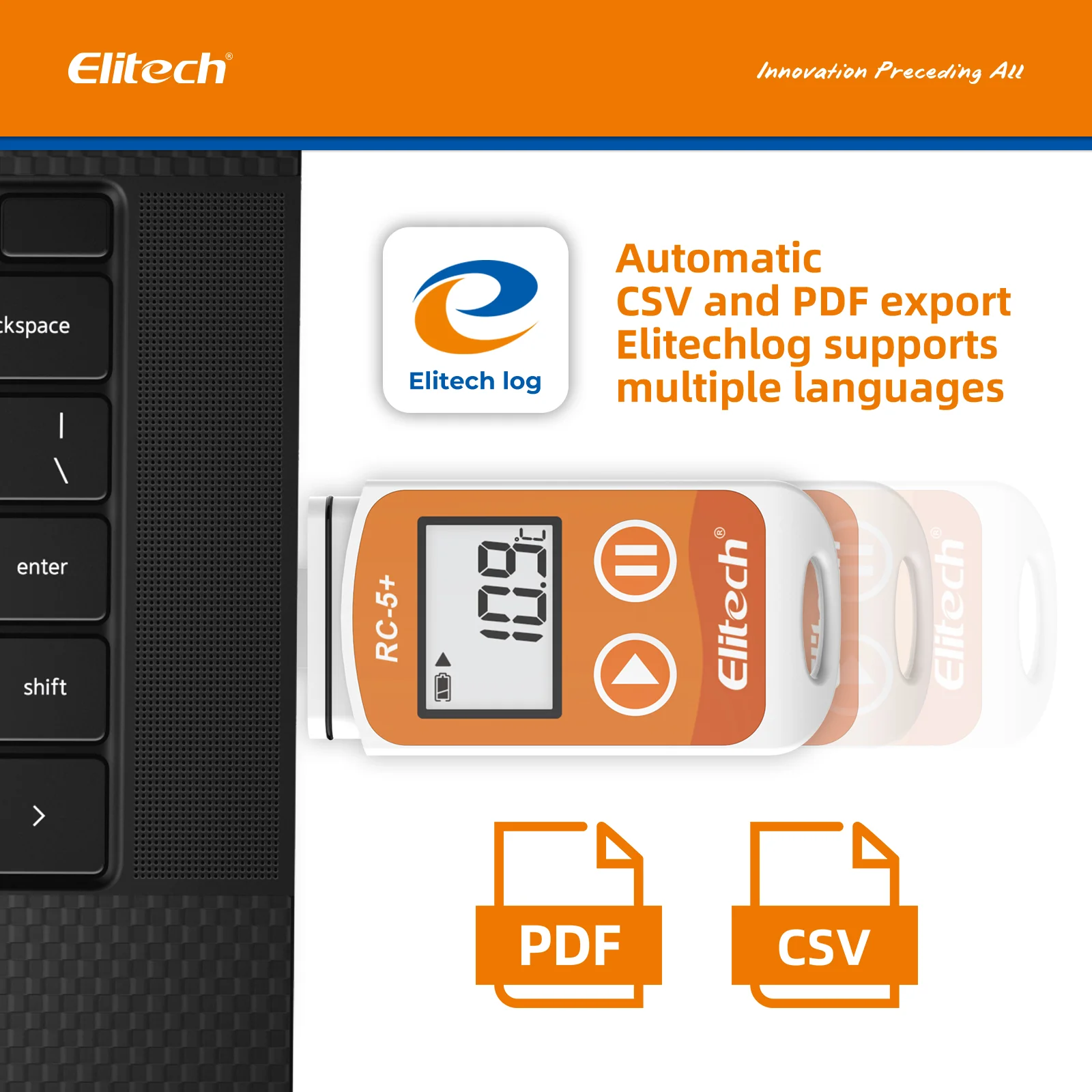 Elitech RC-5+ Temperature Data Logger, PDF USB Temperature Data Recorder, 32000 Points, with Calibration Certified - Image 3