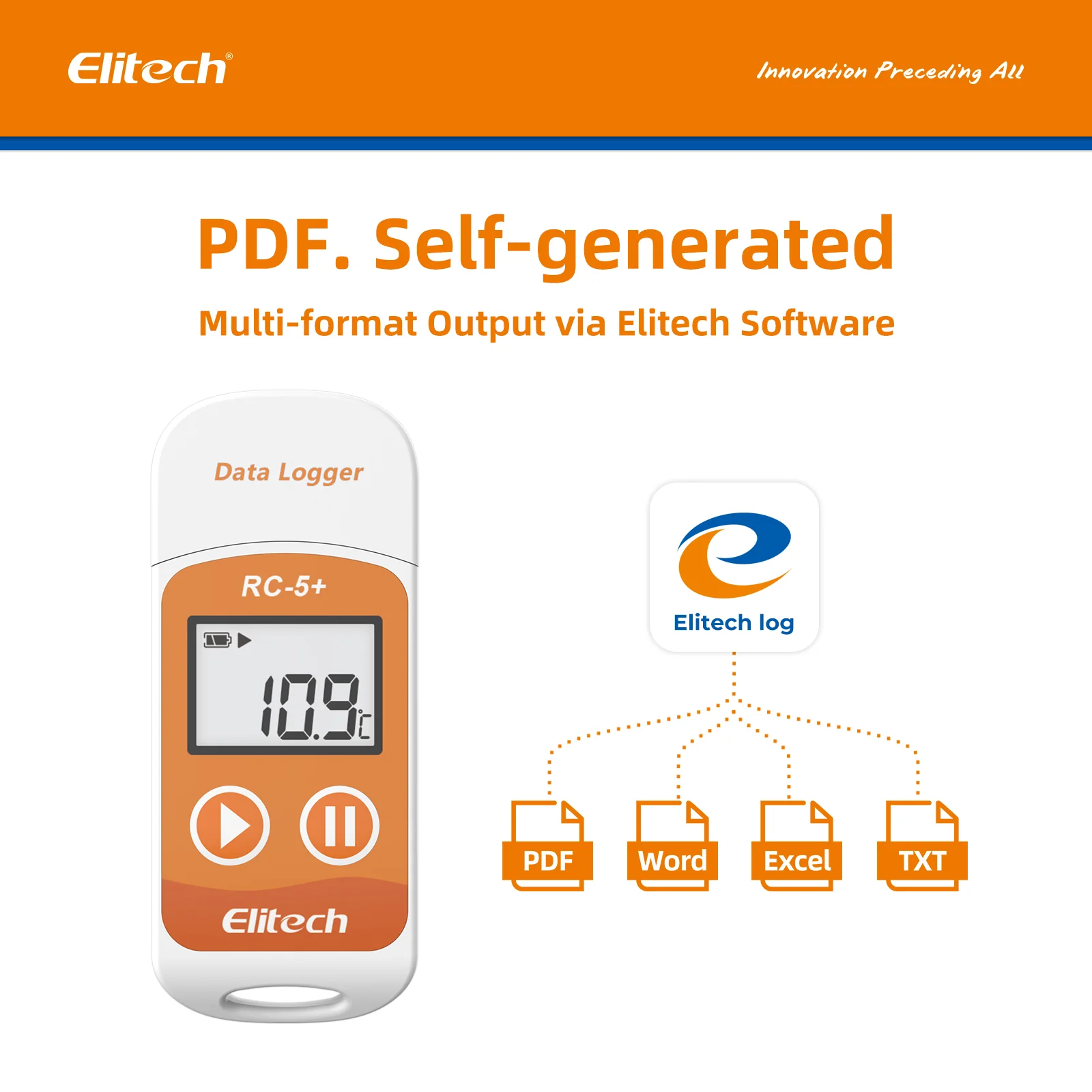 Elitech RC-5+ Temperature Data Logger, PDF USB Temperature Data Recorder, 32000 Points, with Calibration Certified - Image 4