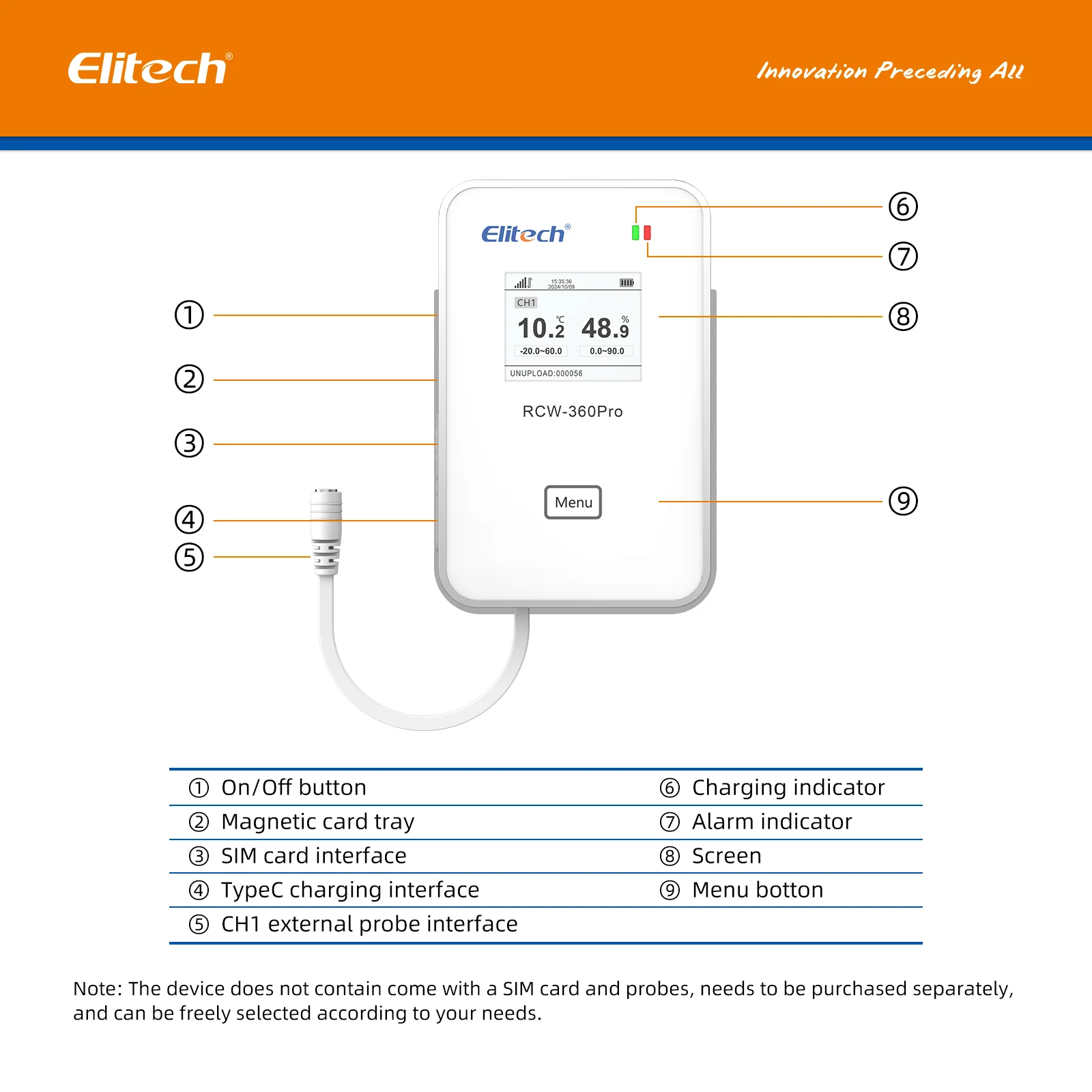 Elitech RCW-360Pro 4G Temperature Data Logger, Remote Real-Time Data Logger, APP/Cloud Data Storage (Need to buy probe separately) - Image 4