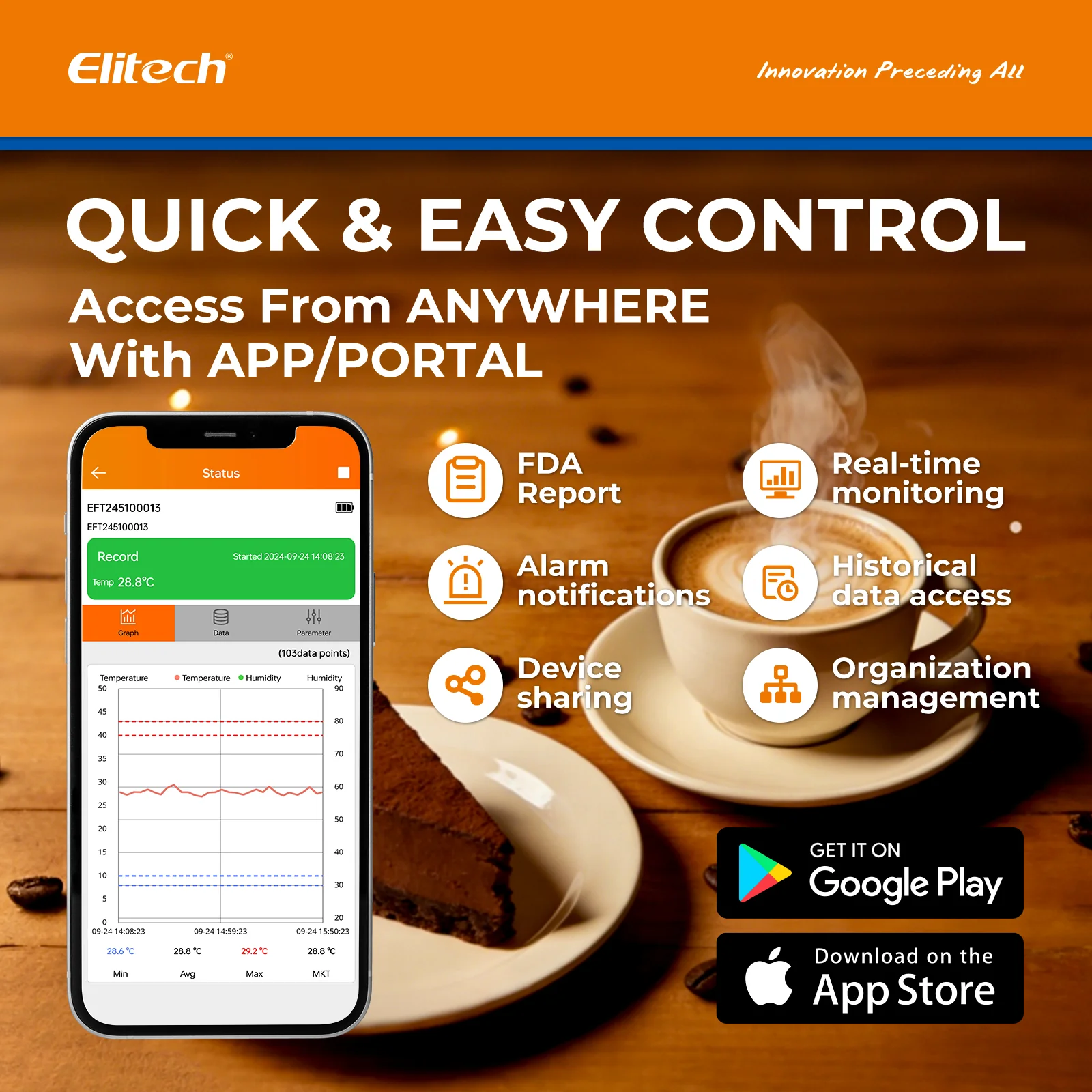 Elitech RCW-360Pro-iCold-WG-DC 4G Cellular & WiFi Temperature Humidity CO2 Sensor Data Logger 100000 Points, 2-Year Subscription Included, 24/7 Monitor, App/Email/Text/Sound Alerts, Cloud Storage, Monitor Anywhere, Anytime - Image 11