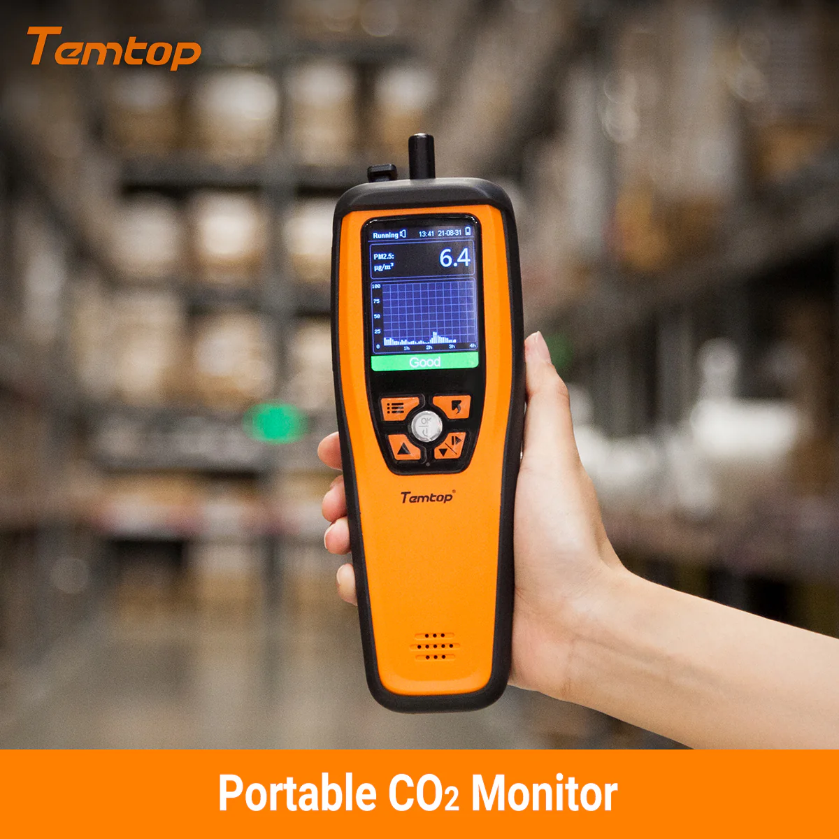 Temtop M2000C 2nd CO2 Air Quality Monitor for CO2 PM2.5 PM10 Particles Detector Temperature Humidity Display Audio Alarm Recording Curve, Data Export - Image 4