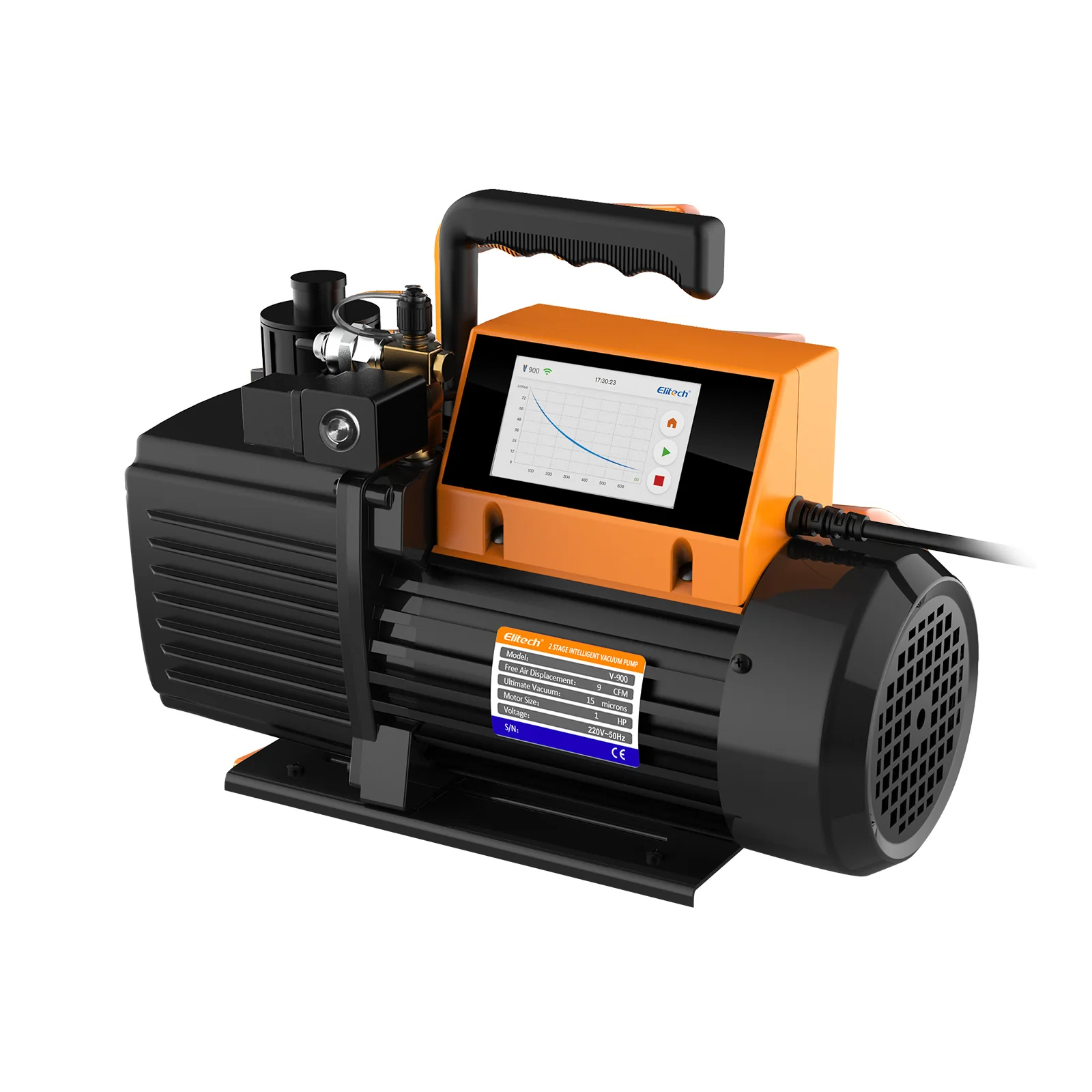 Elitech SVP-9/V900 220V Intelligent 2-Stage Vacuum Pump, 9CFM, 4L/S, APP Control, Data Logging, Smart Control, HVAC Refrigerator Heat Pump Auto Air Condition Service Tool (oil is not included) - Image 9