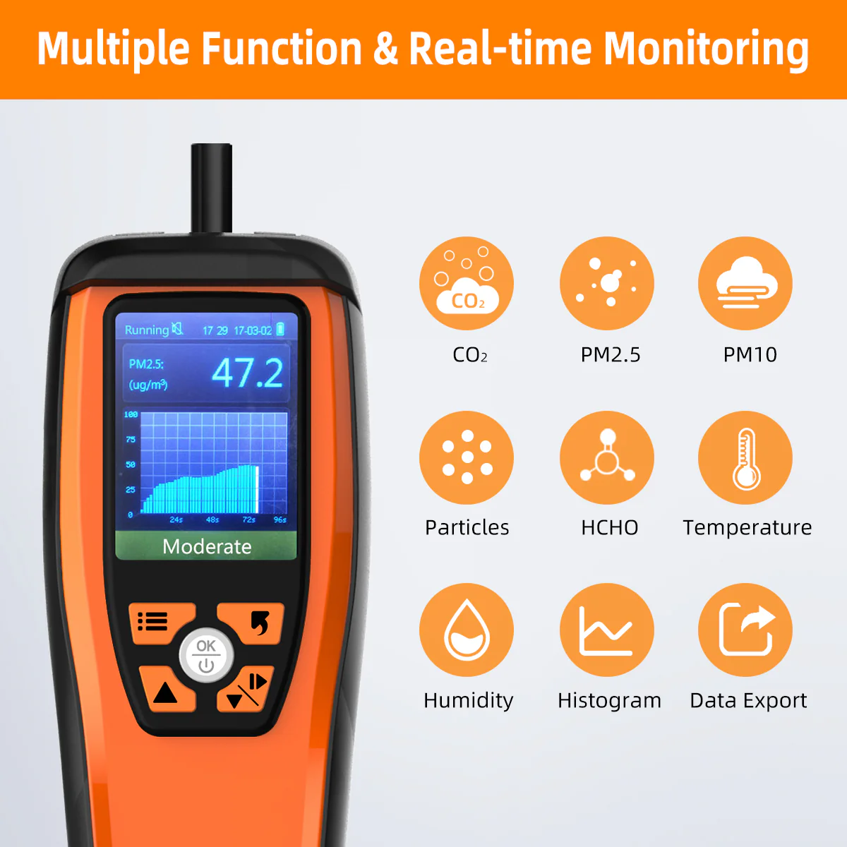 Temtop M2000 2nd CO2 Air Quality Monitor, Air Quality Detector for PM2.5 PM10 Particles CO2 HCHO - Image 3