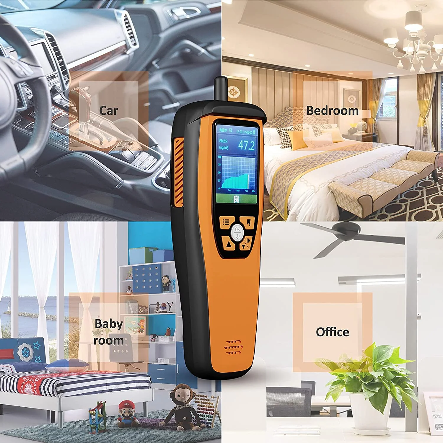 Temtop M2000 2nd CO2 Air Quality Monitor, Air Quality Detector for PM2.5 PM10 Particles CO2 HCHO - Image 5