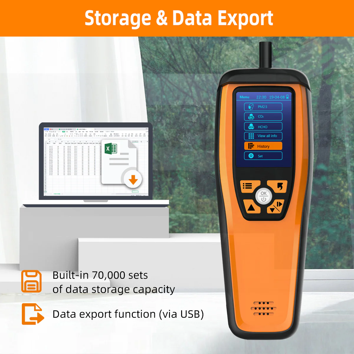 Temtop M2000 2nd CO2 Air Quality Monitor, Air Quality Detector for PM2.5 PM10 Particles CO2 HCHO - Image 7