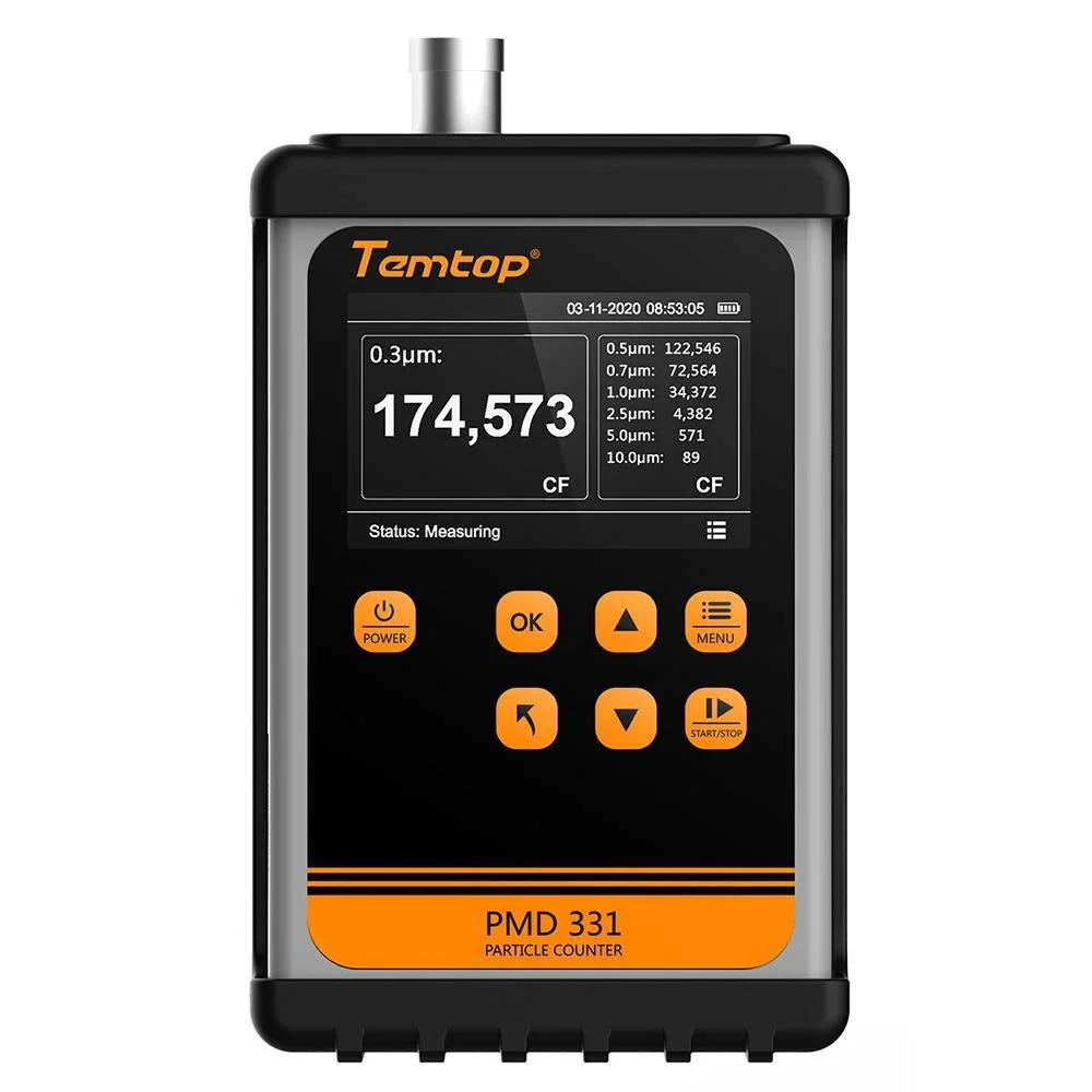 Temtop PMD 331 Professional Particle Counter, 7-Channel Handheld Dust Monitor (0.3-10μm) for PM2.5, PM10 & TSP, Laser Sensor for Industrial Air Quality Monitoring, Cleanrooms & Construction Sites - Image 9