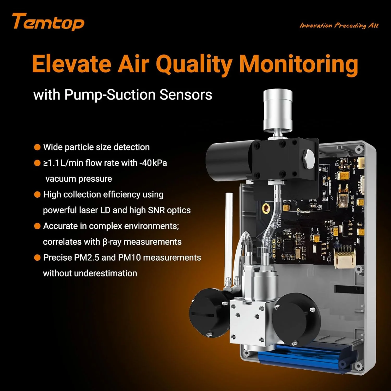 Temtop PMD 351 Professional Handheld Aerosol Dust Monitor, 5-Channel Particle Counter for PM1.0, PM2.5, PM4.0, PM10 & TSP, All-Metal Industrial Design with 2 Million Data Points & USB Export for Cleanrooms & Labs - Image 5