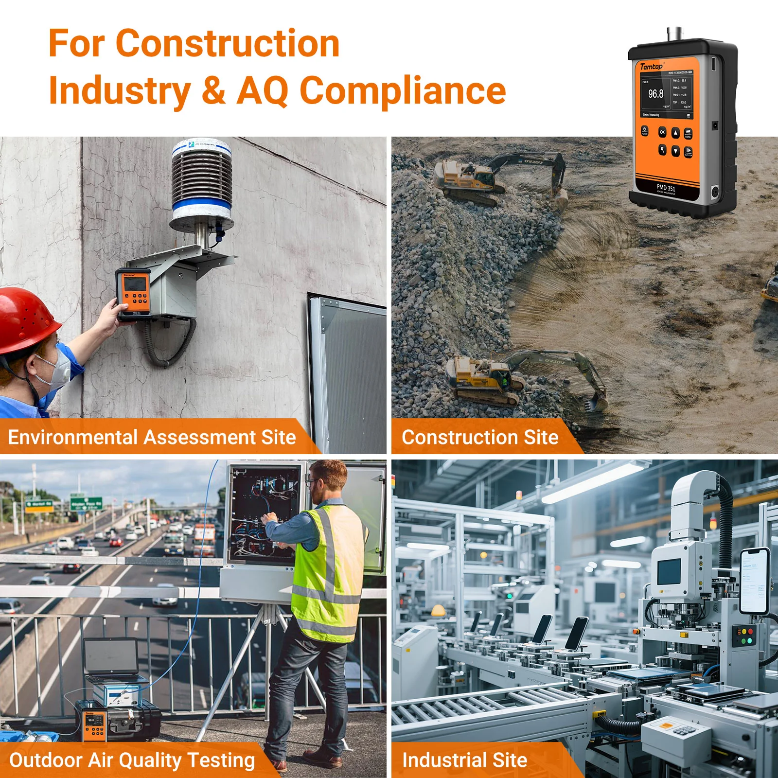 Temtop PMD 351 Professional Handheld Aerosol Dust Monitor, 5-Channel Particle Counter for PM1.0, PM2.5, PM4.0, PM10 & TSP, All-Metal Industrial Design with 2 Million Data Points & USB Export for Cleanrooms & Labs - Image 7