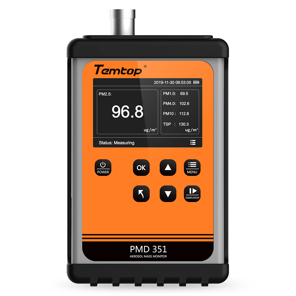 Temtop PMD 351 Professional Handheld Aerosol Dust Monitor, 5-Channel Particle Counter for PM1.0, PM2.5, PM4.0, PM10 & TSP, All-Metal Industrial Design with 2 Million Data Points & USB Export for Cleanrooms & Labs - Image 9